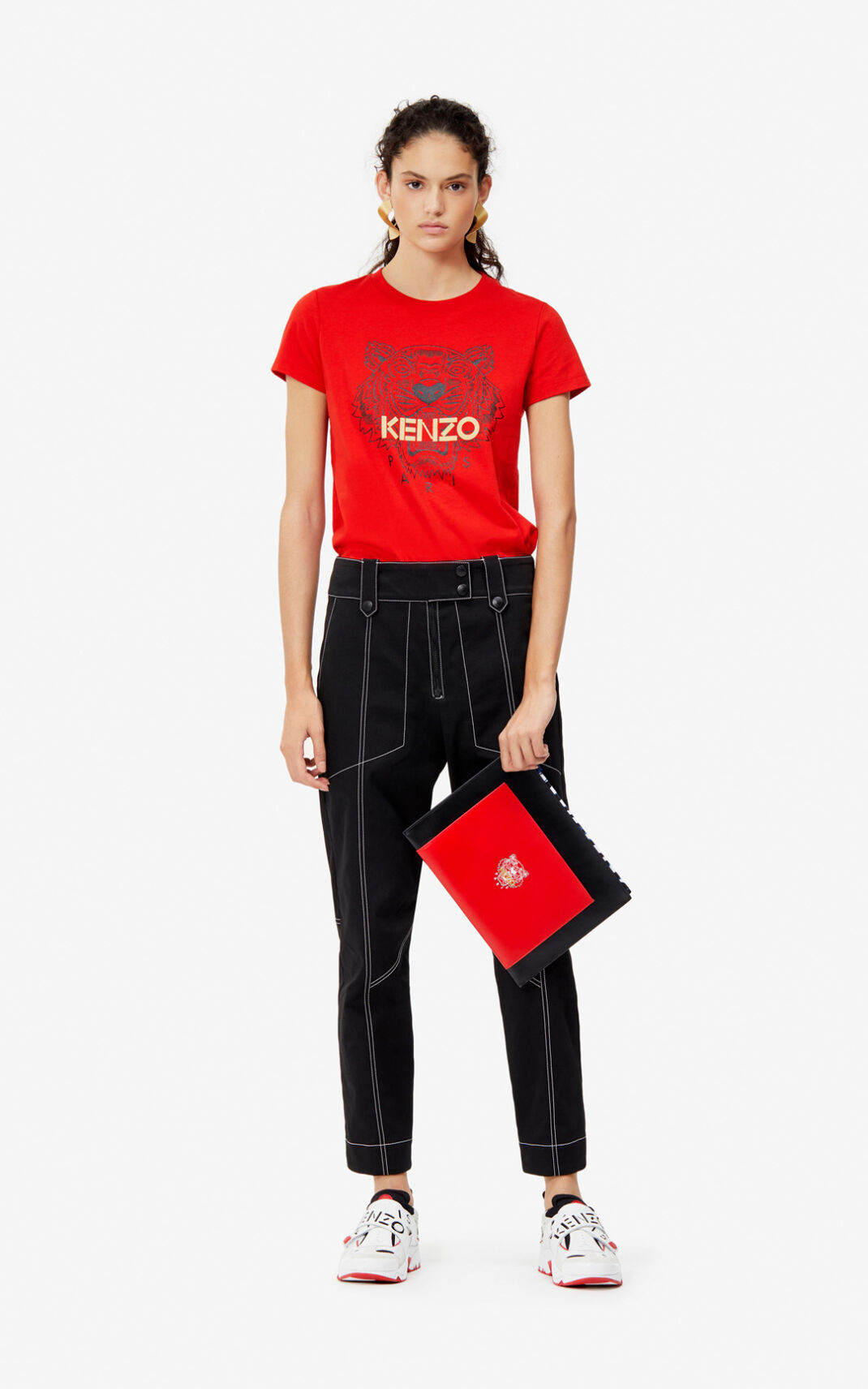 Kenzo 虎 Tシャツ レディース 赤 - AHJOLD458